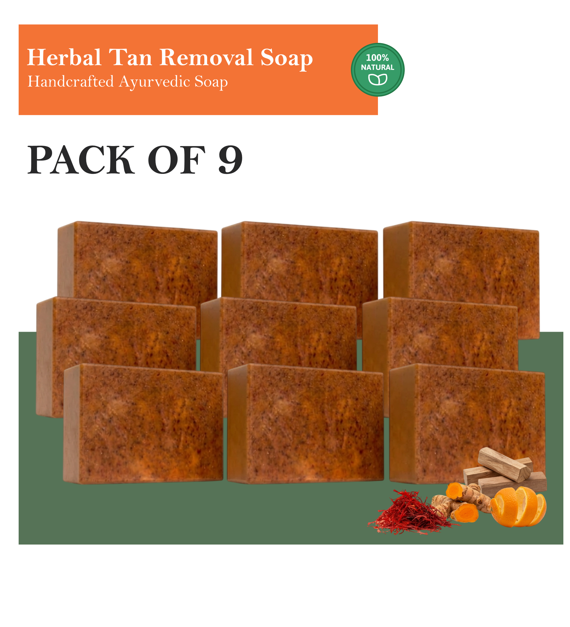 Herbal Tan Removal Soap with Goat Milk, Orange Peel, Manjistha, Mulethi & Chandan – Ayurvedic Brightening & Moisturizing Soap
