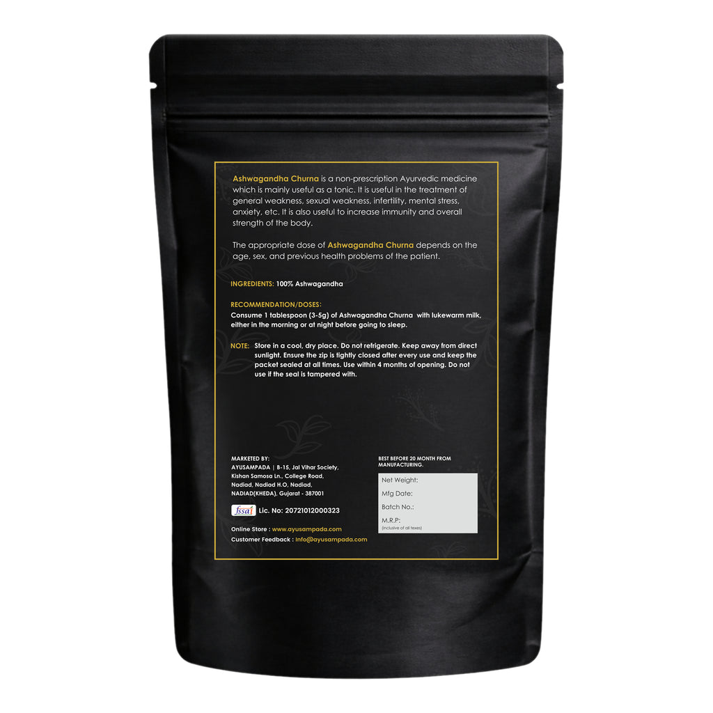 Ashwagandha Powder | 100% Natural Pure Root Powder | Immunity Booster, Stress Relief, Energy & Vitality Supplement | Vegan & Non-GMO