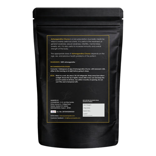 Ashwagandha Powder | 100% Natural Pure Root Powder | Immunity Booster, Stress Relief, Energy & Vitality Supplement | Vegan & Non-GMO