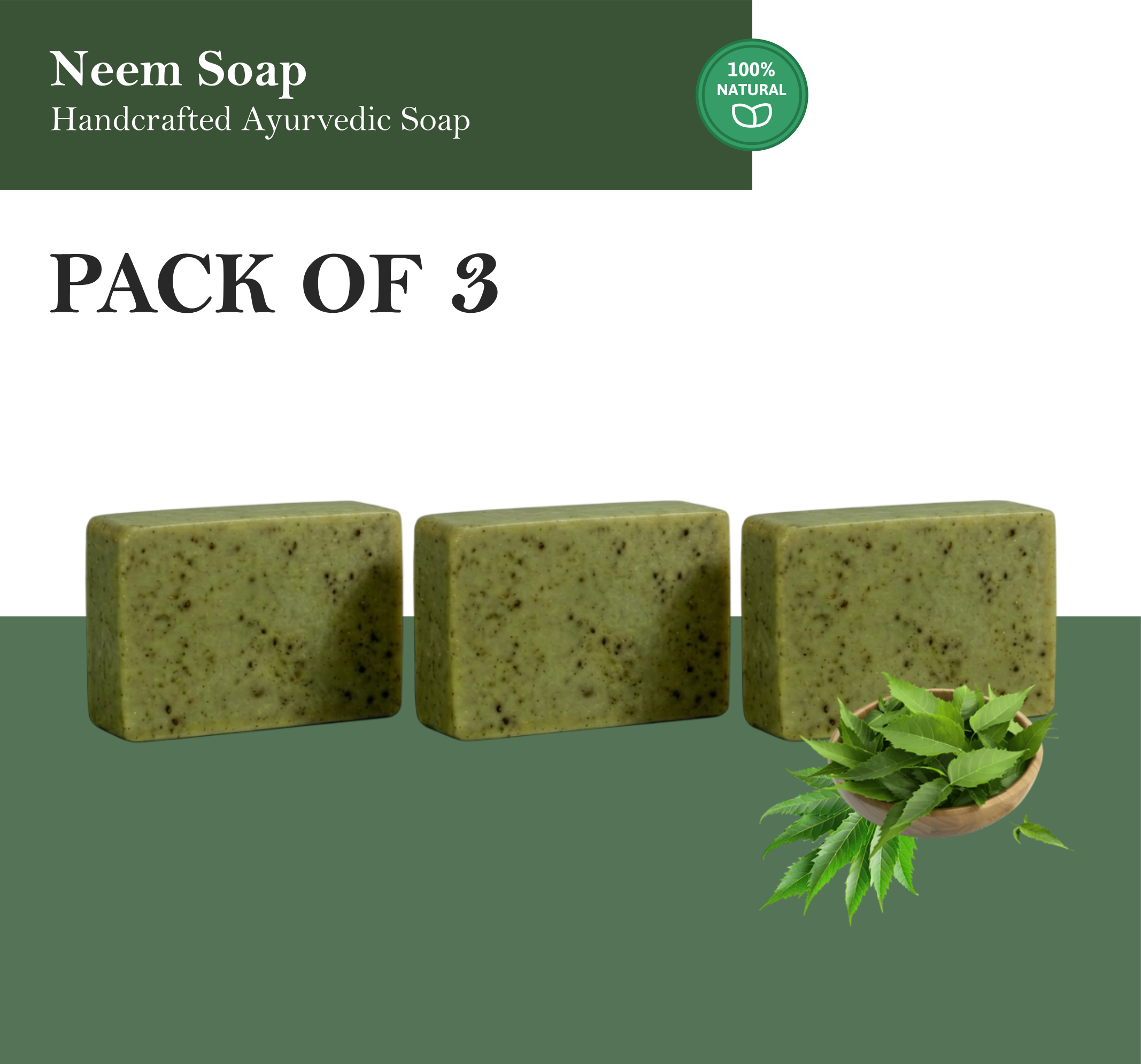 Neem Soap Bar with Goat Milk & Coconut Oil - Natural Skin Cleansing, Moisturizing & Purifying Soap