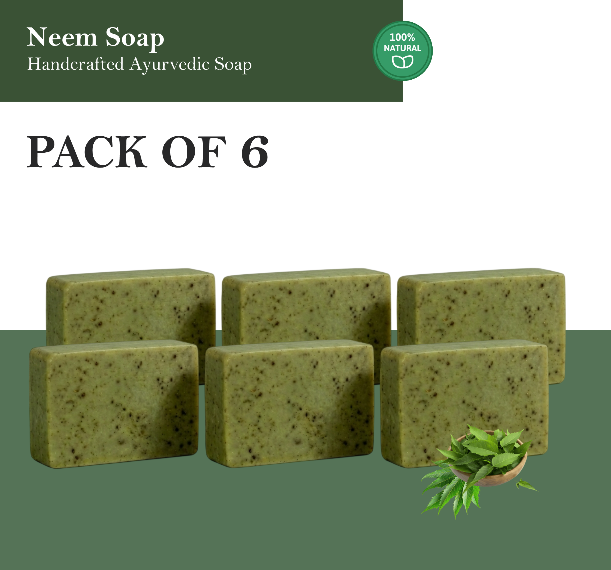 Neem Soap Bar with Goat Milk & Coconut Oil - Natural Skin Cleansing, Moisturizing & Purifying Soap