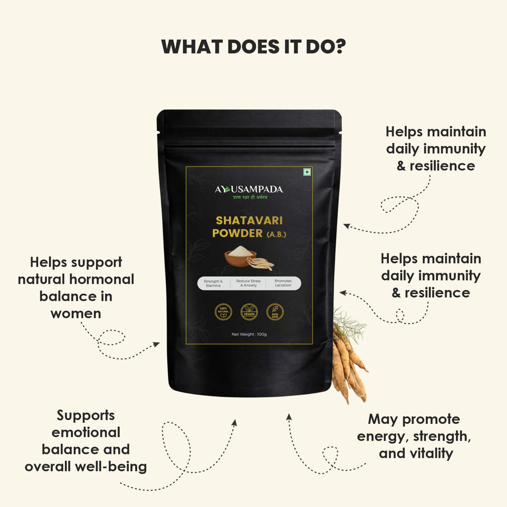 Shatavari Powder, 100% Natural Ayurvedic Supplement, Promotes Lactation, Strength & Stamina
