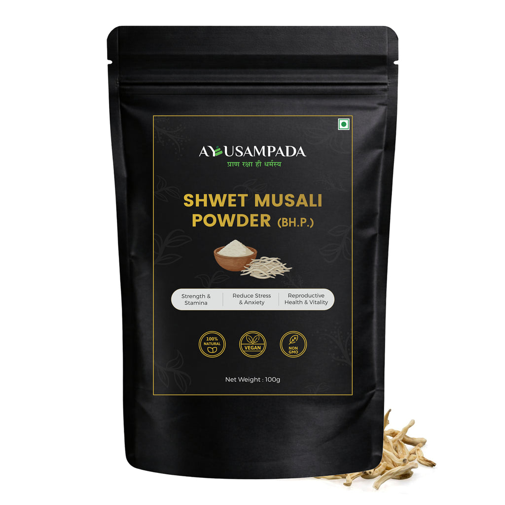 Shwet Musali Powder, 100% Natural Ayurvedic Supplement, Aphrodisiac and Sex Tonic